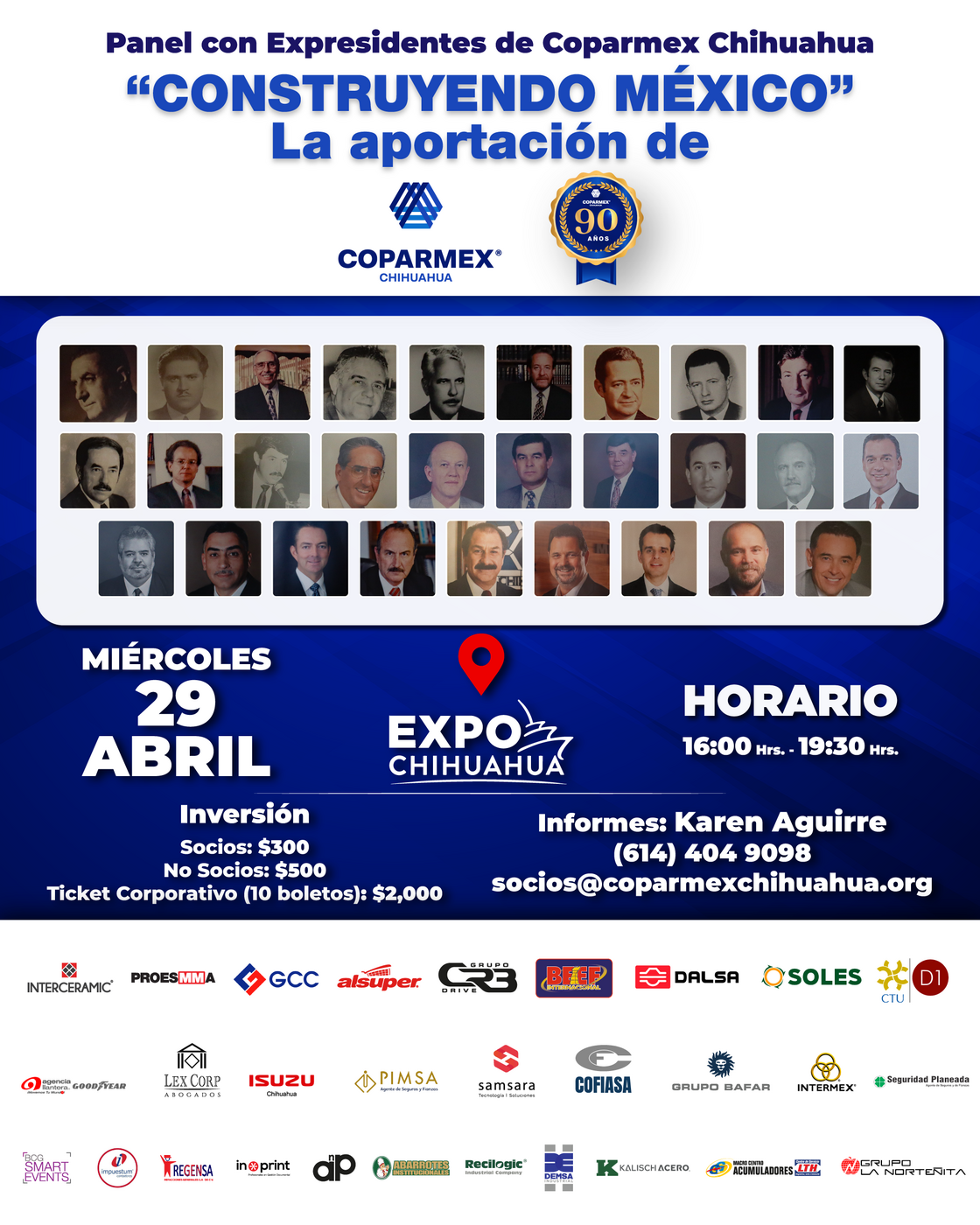 COPARMEX Chihuahua celebrará 90 años con panel de 11 expresidentes - imagen 3
