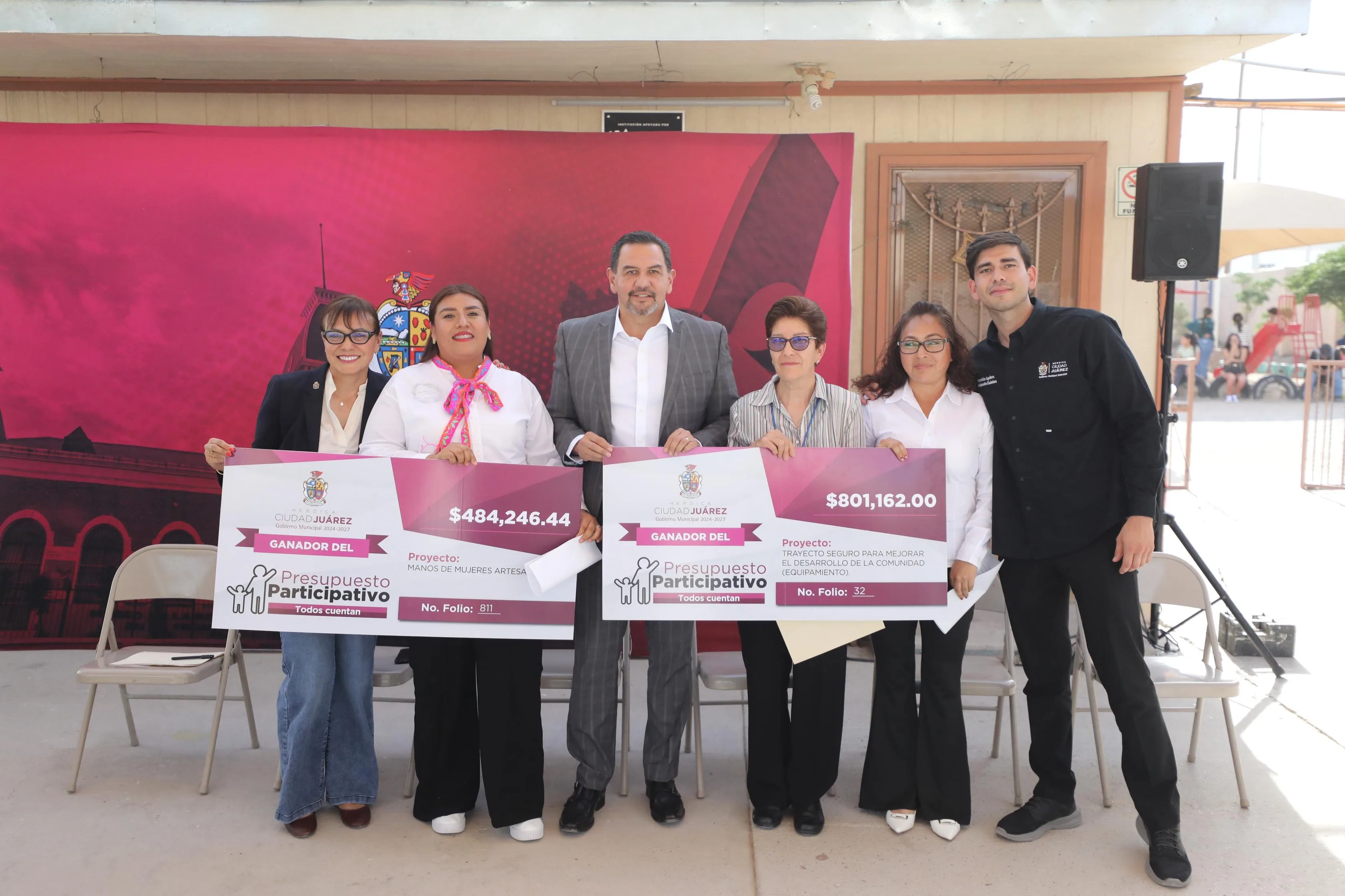 Alcalde de Ciudad Juárez entrega apoyo a proyectos ganadores del Presupuesto Participativo 2025