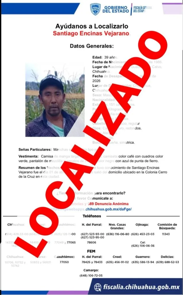 Fiscalía localiza a tres personas desaparecidas en Chihuahua - imagen 3