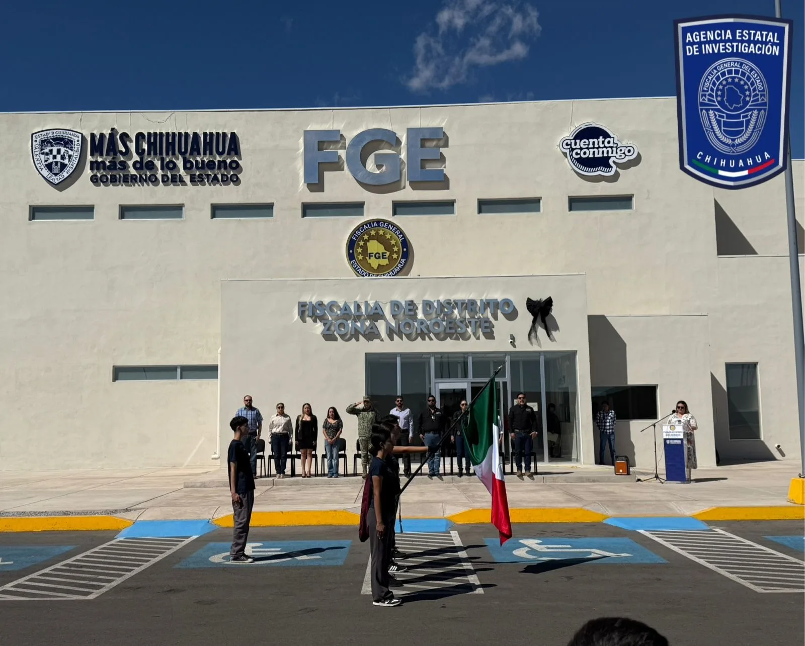 GOECHI realiza honores a la bandera en Nuevo Casas Grandes