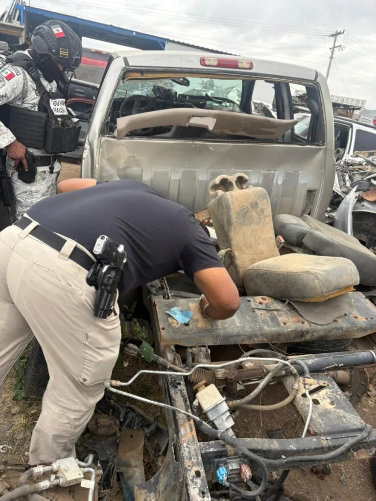 Fiscalía y Guardia Nacional inspeccionan yonkes en Parral - imagen 1