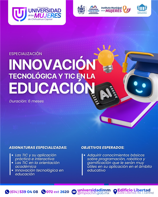 Universidad de las Mujeres de Chihuahua abre inscripciones para especialización en Innovación Tecnológica y TIC