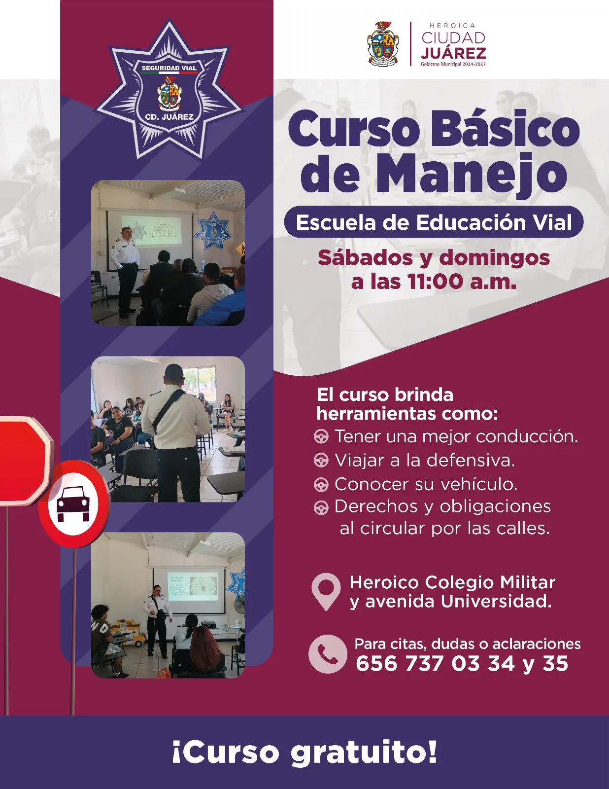 Educación Vial ofrece cursos gratuitos de manejo defensivo los fines de semana en Ciudad Juárez