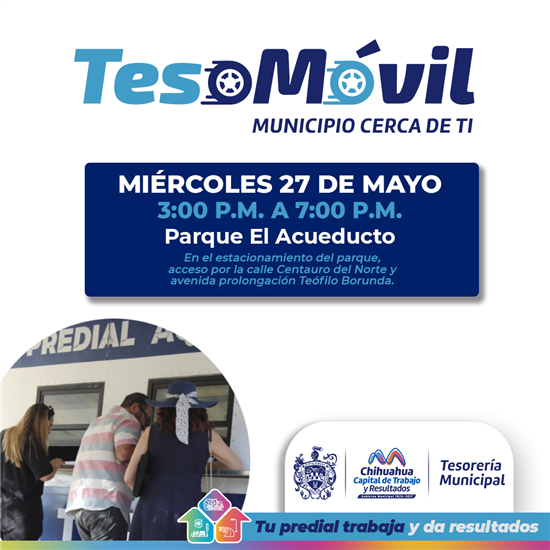 Teso Móvil llega al Parque El Acueducto este miércoles para pago de Predial