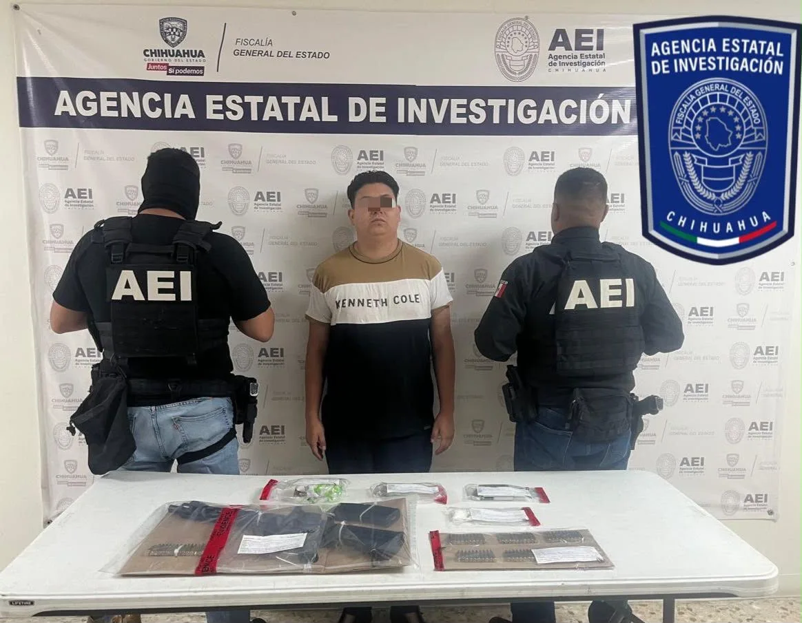 Detienen en cateo a un hombre con droga y un arma de fuego en Chihuahua