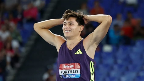 Erick Portillo consigue medalla de plata en salto de altura en la Liga de Diamante 2026 en Roma