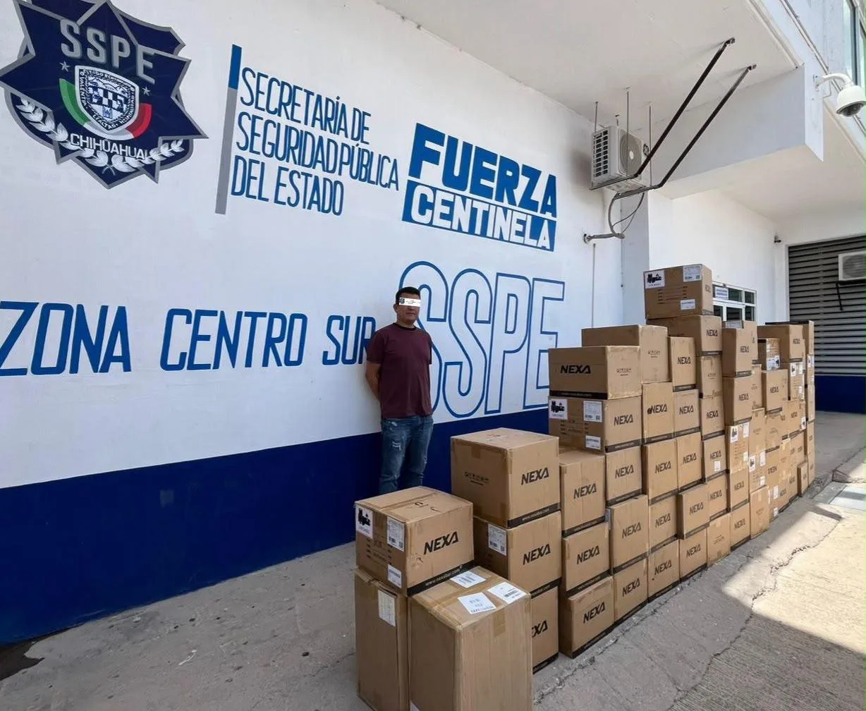 SSPE asegura 6 mil 400 vapeadores en Chihuahua y detiene al conductor